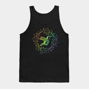 Hummingbird Rainbow Wreath Tank Top